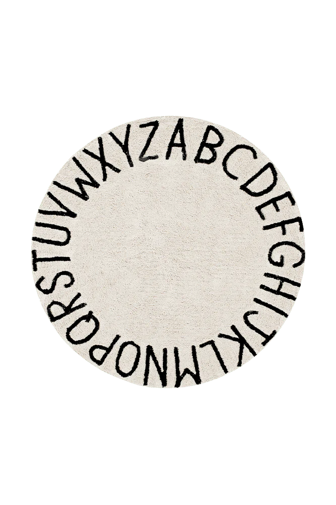 WASHABLE RUG ABC NATURAL - BLACK