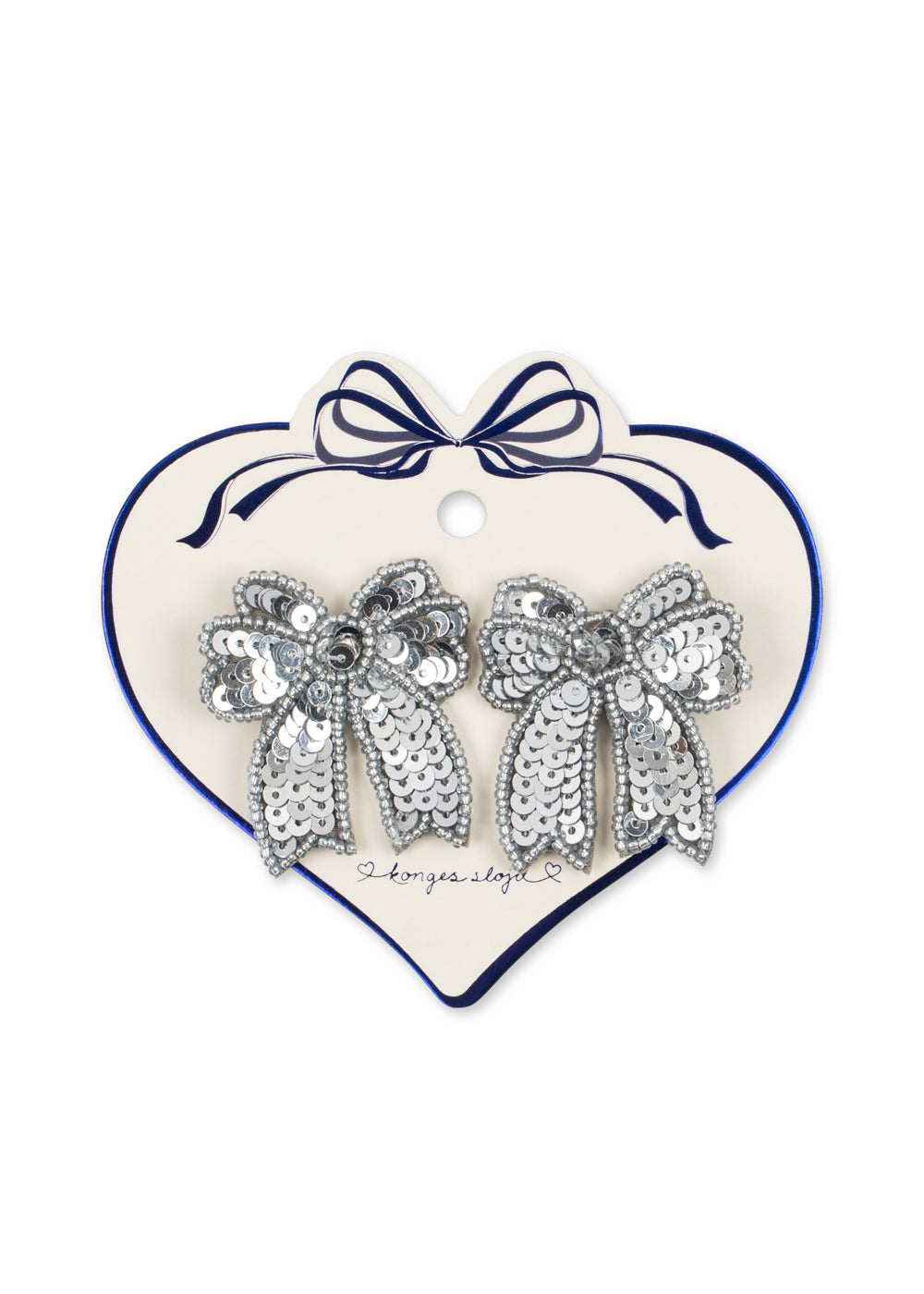 2 PACK SEQUIN BOW HAIR CLIP – SILVER