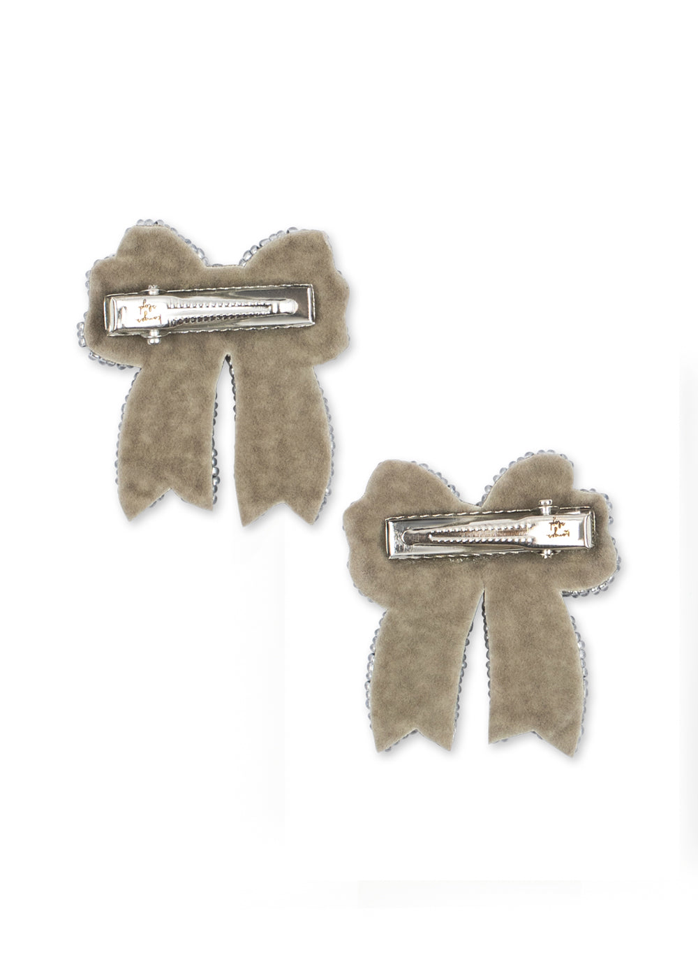 2 PACK SEQUIN BOW HAIR CLIP – SILVER
