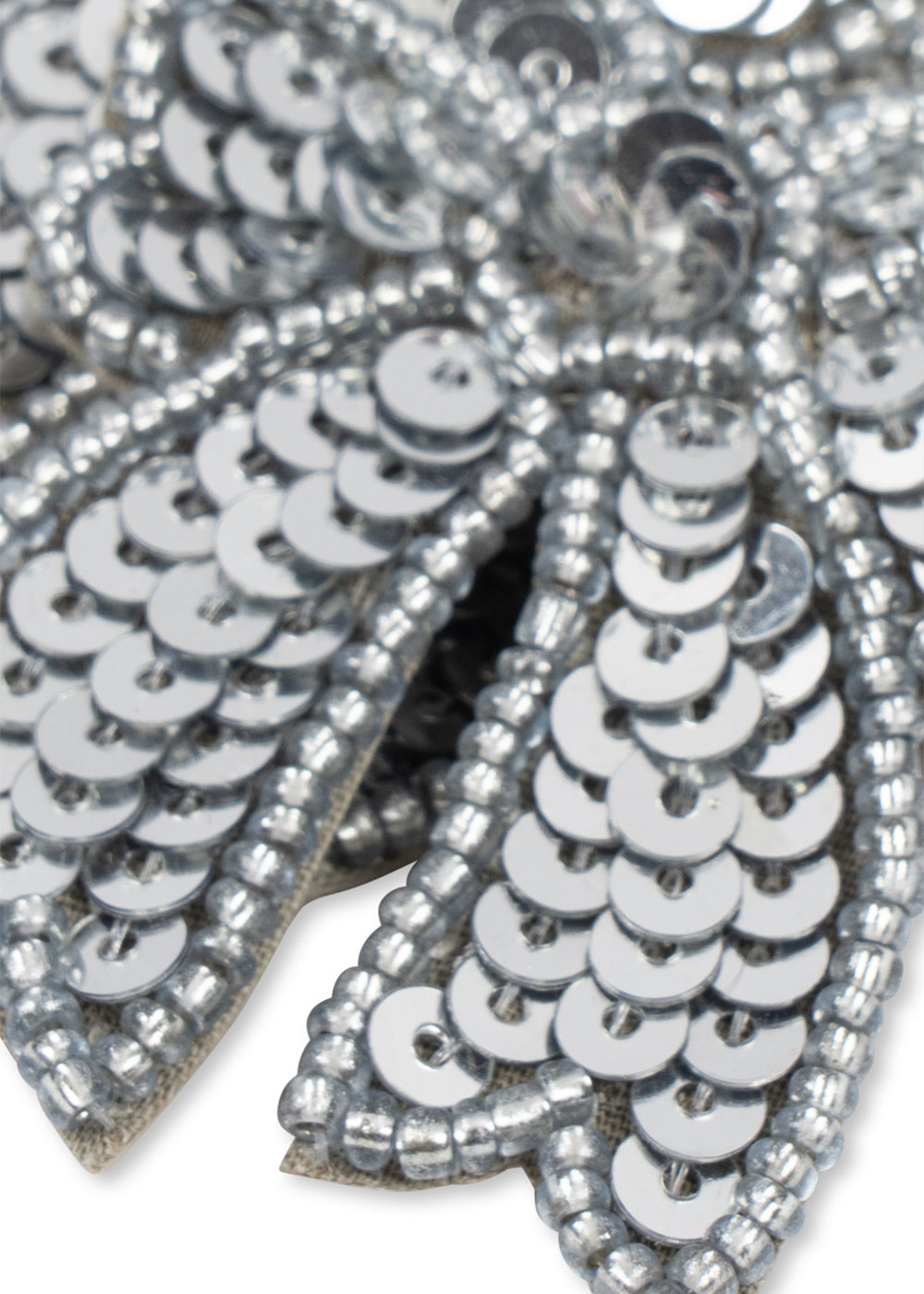 2 PACK SEQUIN BOW HAIR CLIP – SILVER