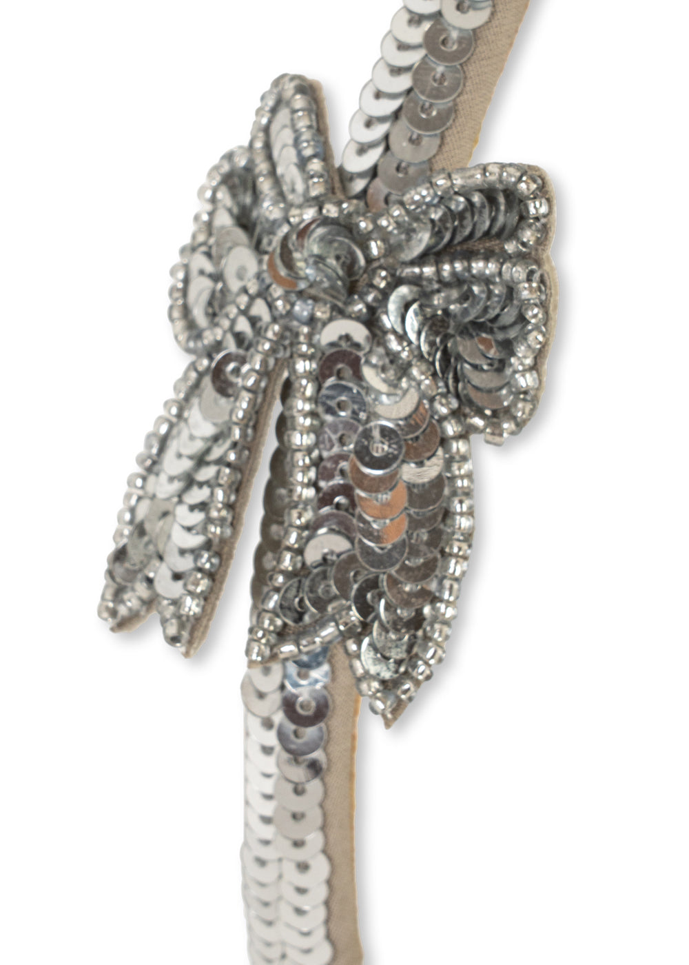 SEQUIN BOW HAIRBRACE – SILVER