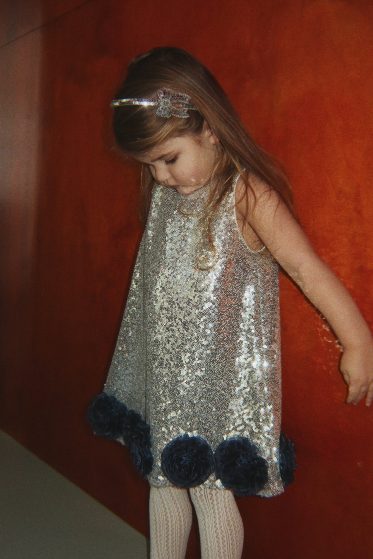 SEQUIN BOW HAIRBRACE – SILVER