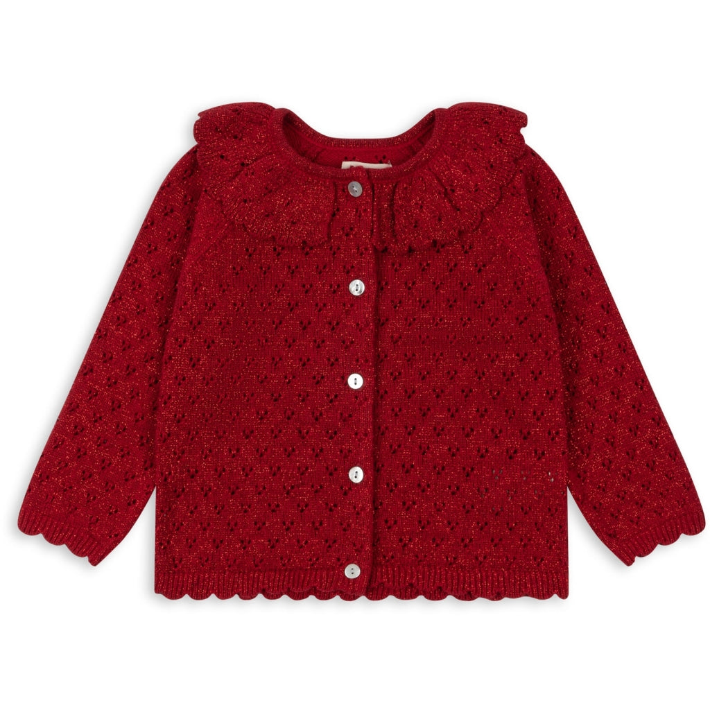 HOLIDAY KNIT CARDIGAN - Red