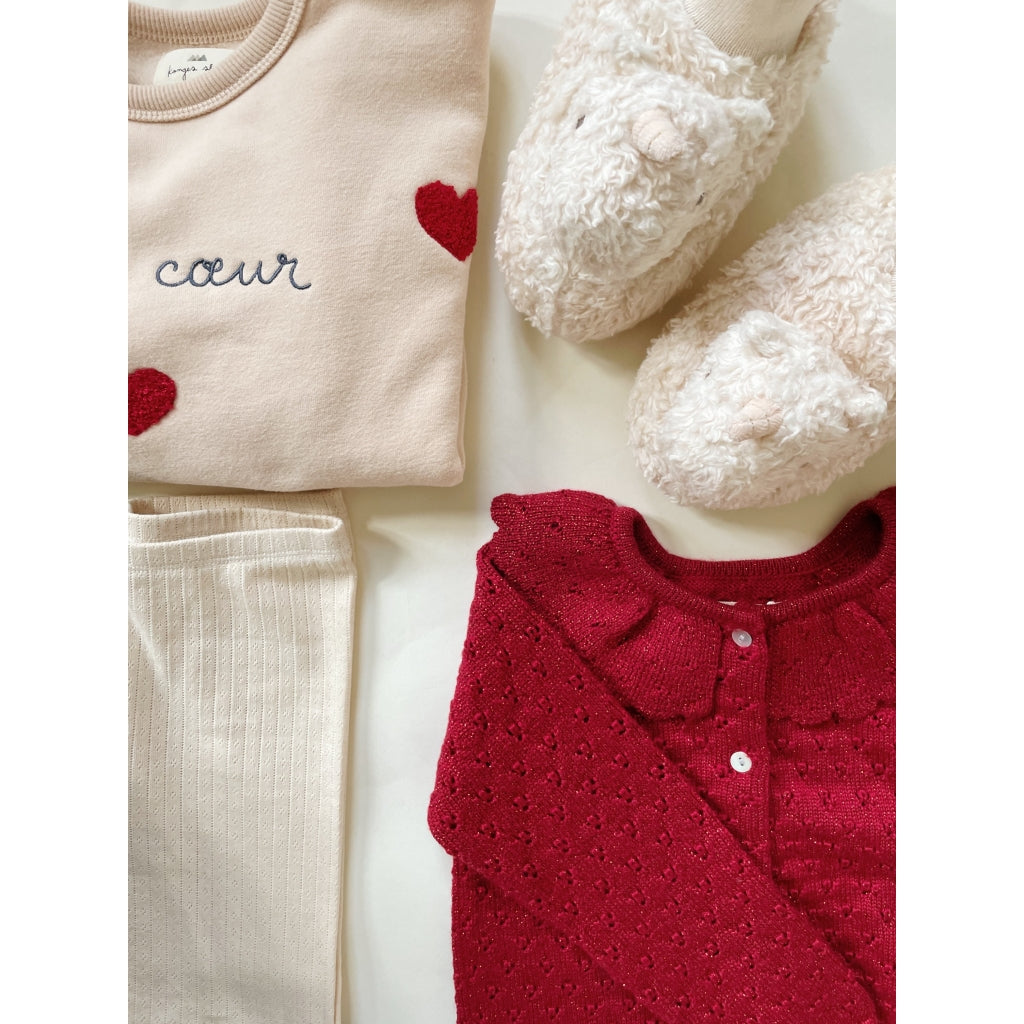 HOLIDAY KNIT CARDIGAN - Red