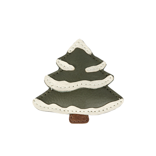 Wonda Hairclip  | Christmas Tree | Olive Leather