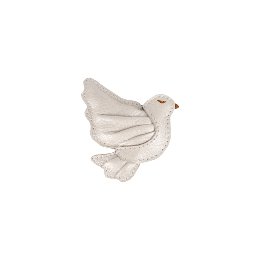 Filoe Clip | Dove | Off White Metallic Leather