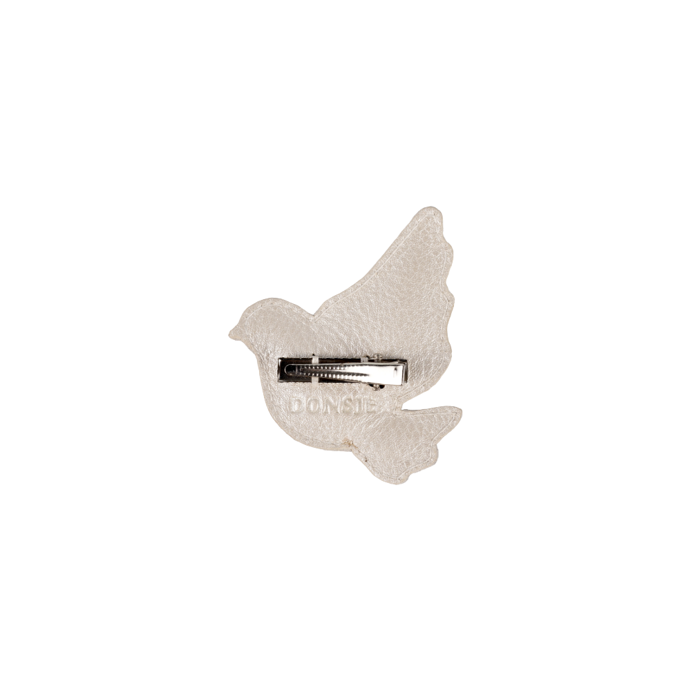Filoe Clip | Dove | Off White Metallic Leather