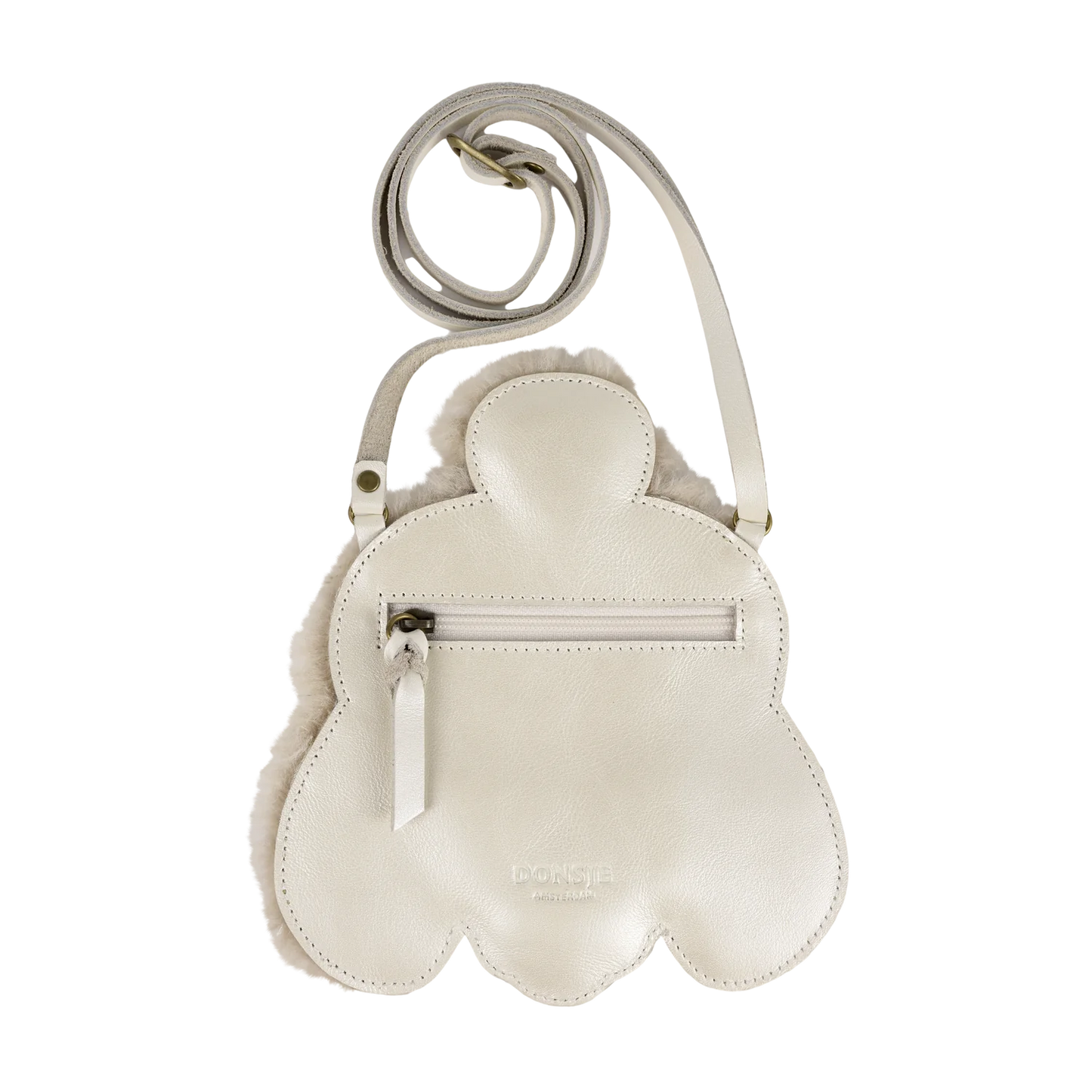 Britta Exclusive Purse | Poodle | Off White Metallic Leather