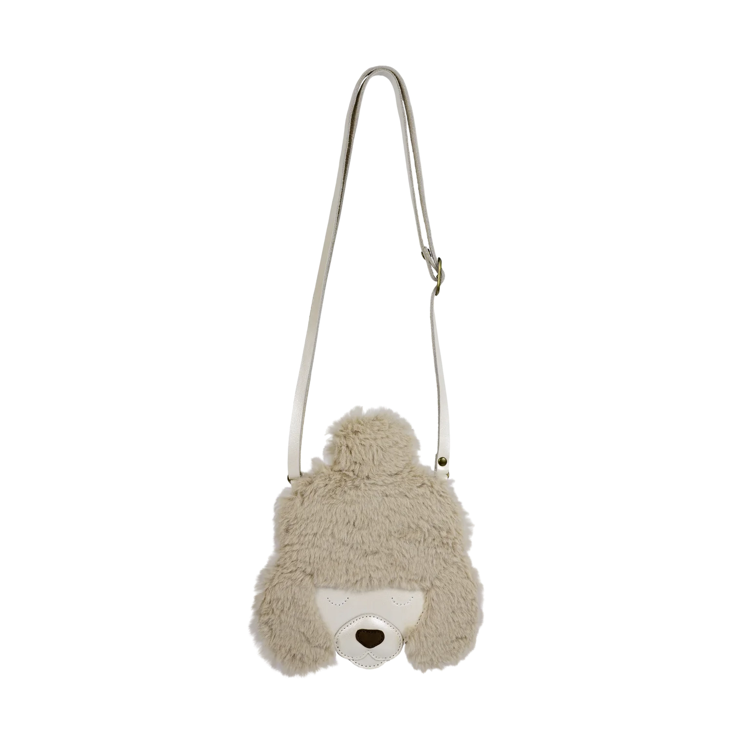 Britta Exclusive Purse | Poodle | Off White Metallic Leather