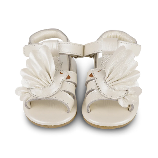 Filoe Sandals | Dove | Off White Metallic Leather