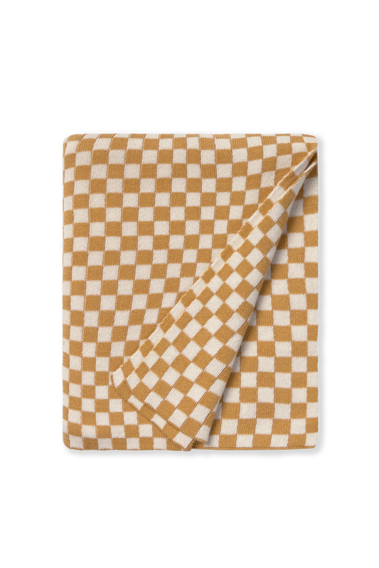 KNITTED BLANKET TILES HONEY
