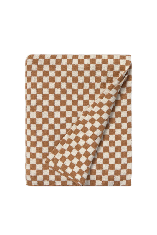KNITTED BLANKET TILES TOFFEE