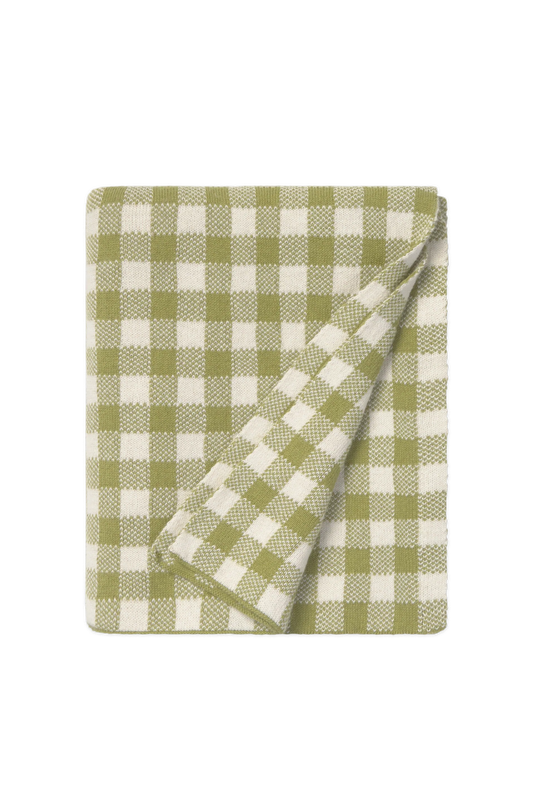 KNITTED BLANKET VICHY MATCHA