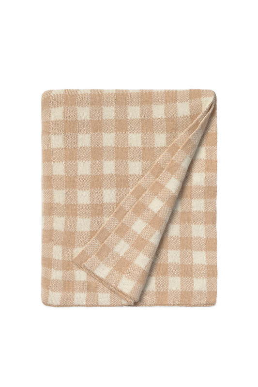 KNITTED BLANKET VICHY ROSE