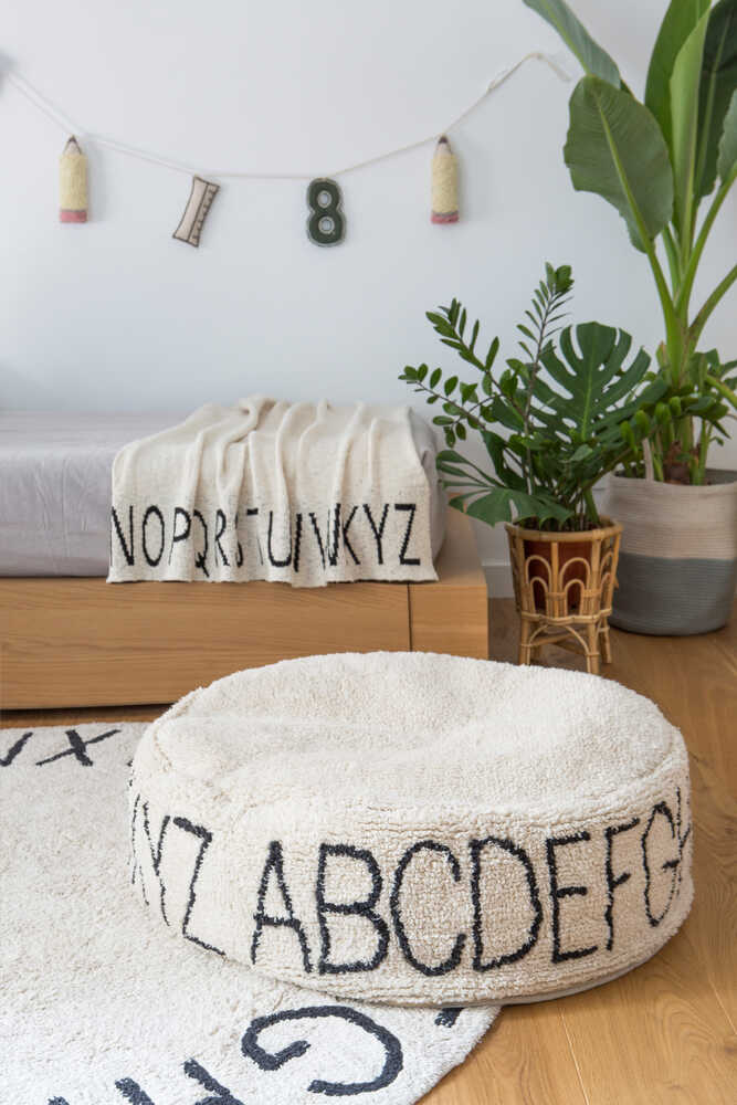 POUF ABC NATURAL - BLACK