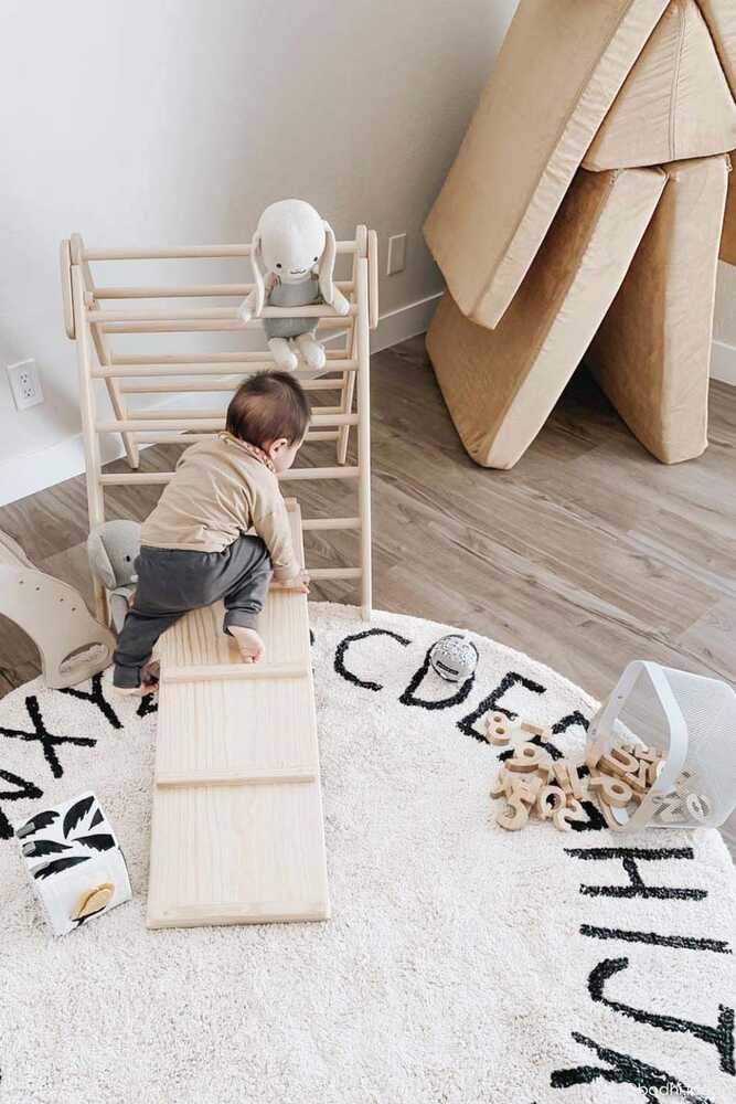 WASHABLE RUG ABC NATURAL - BLACK